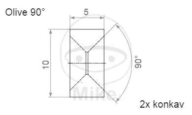 Online Kaufen Type d'olive 010 Diamètre 10 mm 2x concave 90°